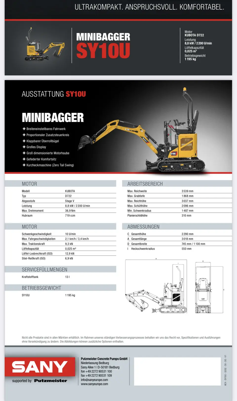 Mikrobagger Sany SY10U, Foto 5